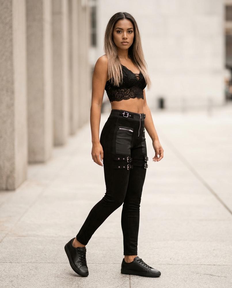 Street Heaven - Nidar | Figurbetonte Geschnallte Hose Damen