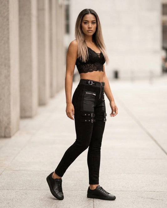 Street Heaven - Nidar | Figurbetonte Geschnallte Hose Damen